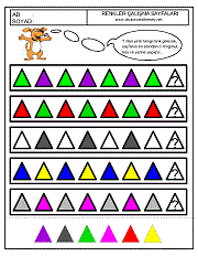 renkler çalışma sayfaları, renkler örüntü çalışmaları